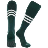 TCK Made in USA Dugout Series Classic 3-Stripe Baseball Socks Dark Green/White
